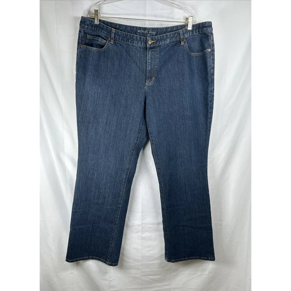 Michael Kors Straight Leg Dark Wash Jeans Plus Size 22W Blue Wide